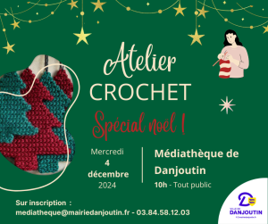 Animations de Noël à la Médiathèque : fabrication sapin en crochet @ Médiathèque de Danjoutin